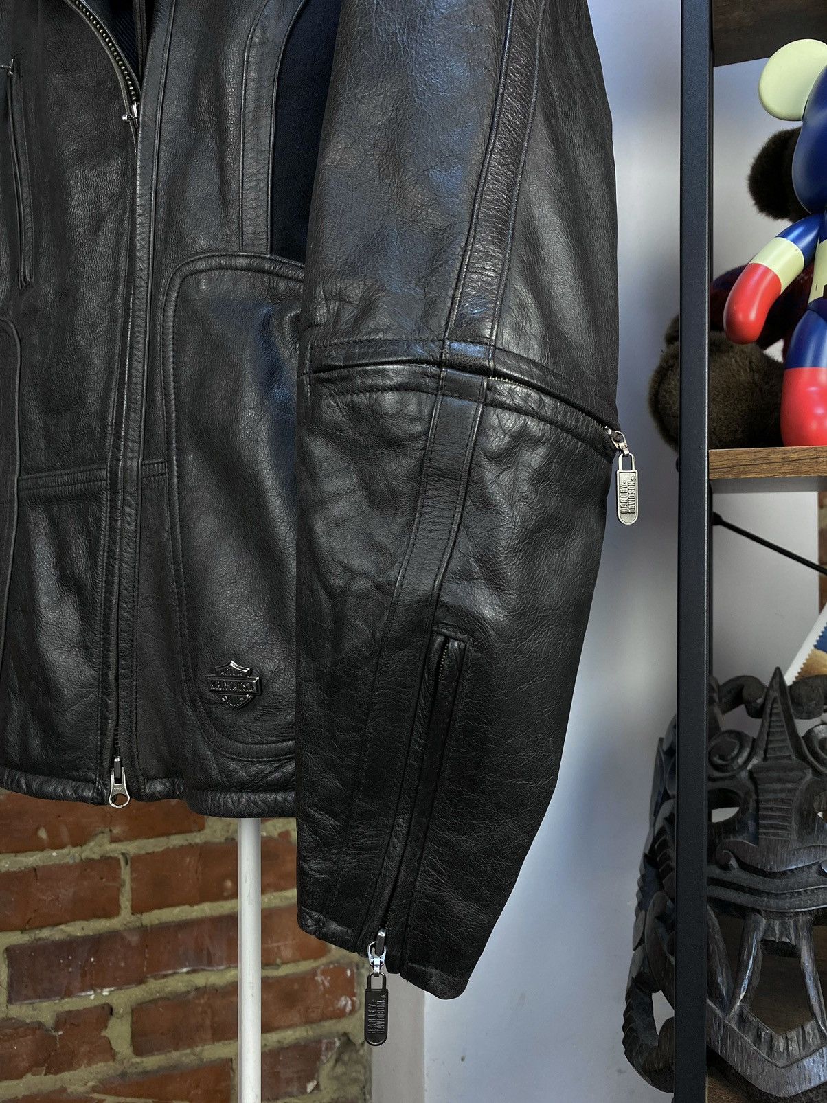 Harley Davidson × Vintage Harley Davidson Motorcycle Biker Black Leather Jacket Size M / US 6-8 / IT 42-44 - 5 Thumbnail