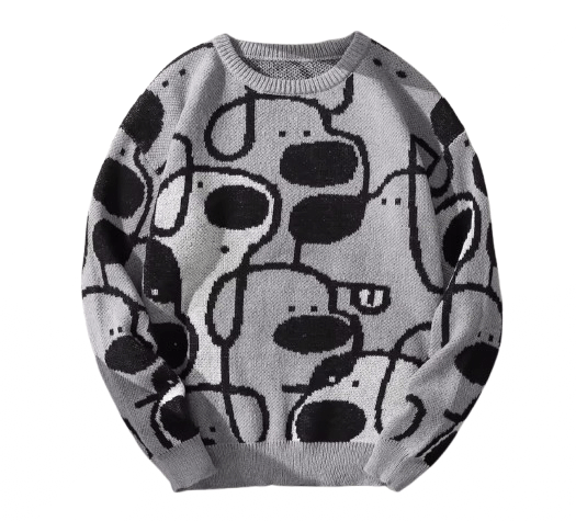 Other Street Retro Y2K Cute Cartoon Dog Jacquard Knitwear Size US M / EU 48-50 / 2 - 1 Thumbnail