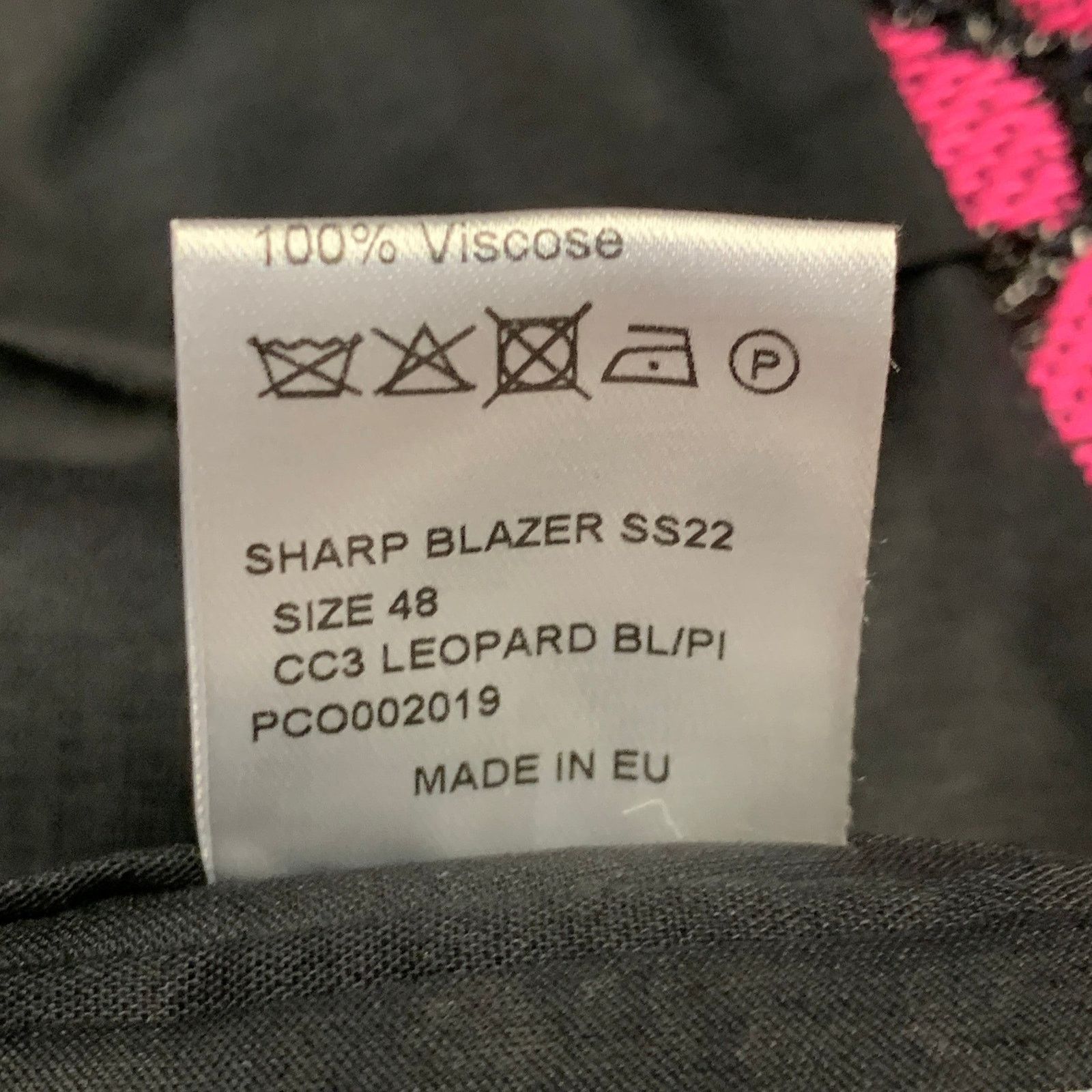 Walter Van Beirendonck SS22 Size 38 Regular Sharp Blazer Black Hot Pink Sport Coat Size 38R - 9 Thumbnail