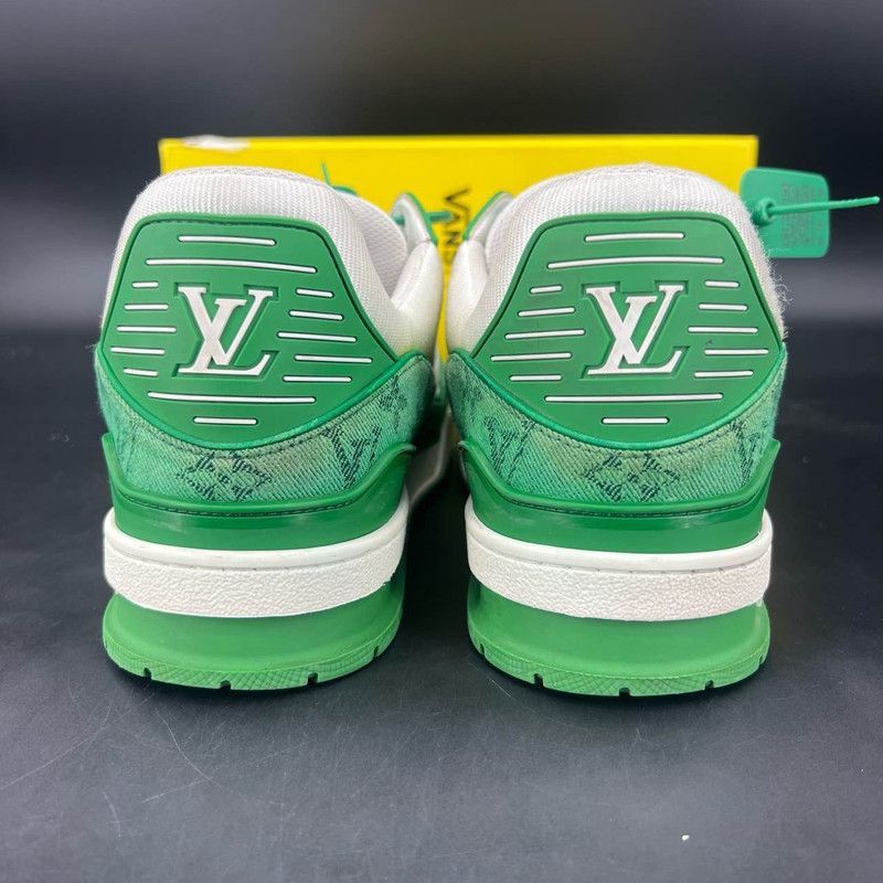 Louis Vuitton Louis Vuitton Green and White Trainer Sneakers -2508 Size US 10.5 / EU 43-44 - 3 Thumbnail