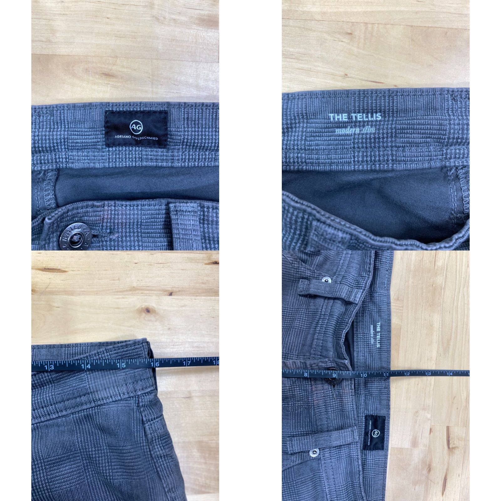 Vintage Adriano Goldschied Pants The Tellis 31x32 Gray Stretch Casaul Modern Slim Size US 31 - 8 Thumbnail