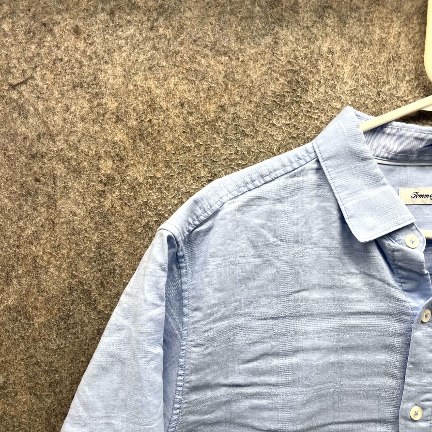 Tommy Bahama Tommy Bahama Shirt Mens Large Blue Solid Short Sleeve Button Front Casual Size US L / EU 52-54 / 3 - 7 Thumbnail