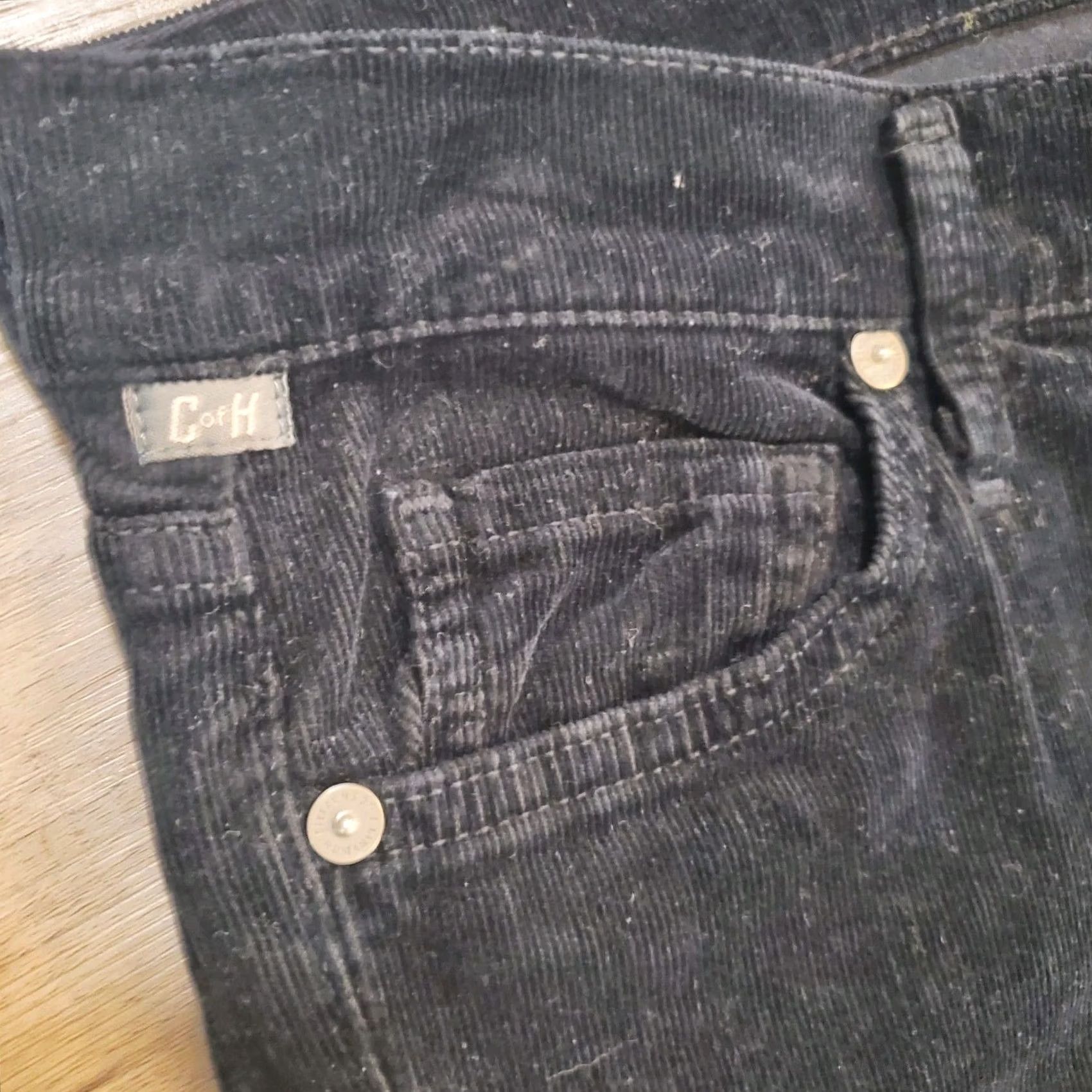 Citizens Of Humanity Citizens of Humanity Ava Womens Sz 32 Black Corduroy Low Rise Straight Jeans 5-Pocket Slim Stretch Regular Inseam 32 N/A Size 24" / US 00 / IT 34 - 6 Thumbnail