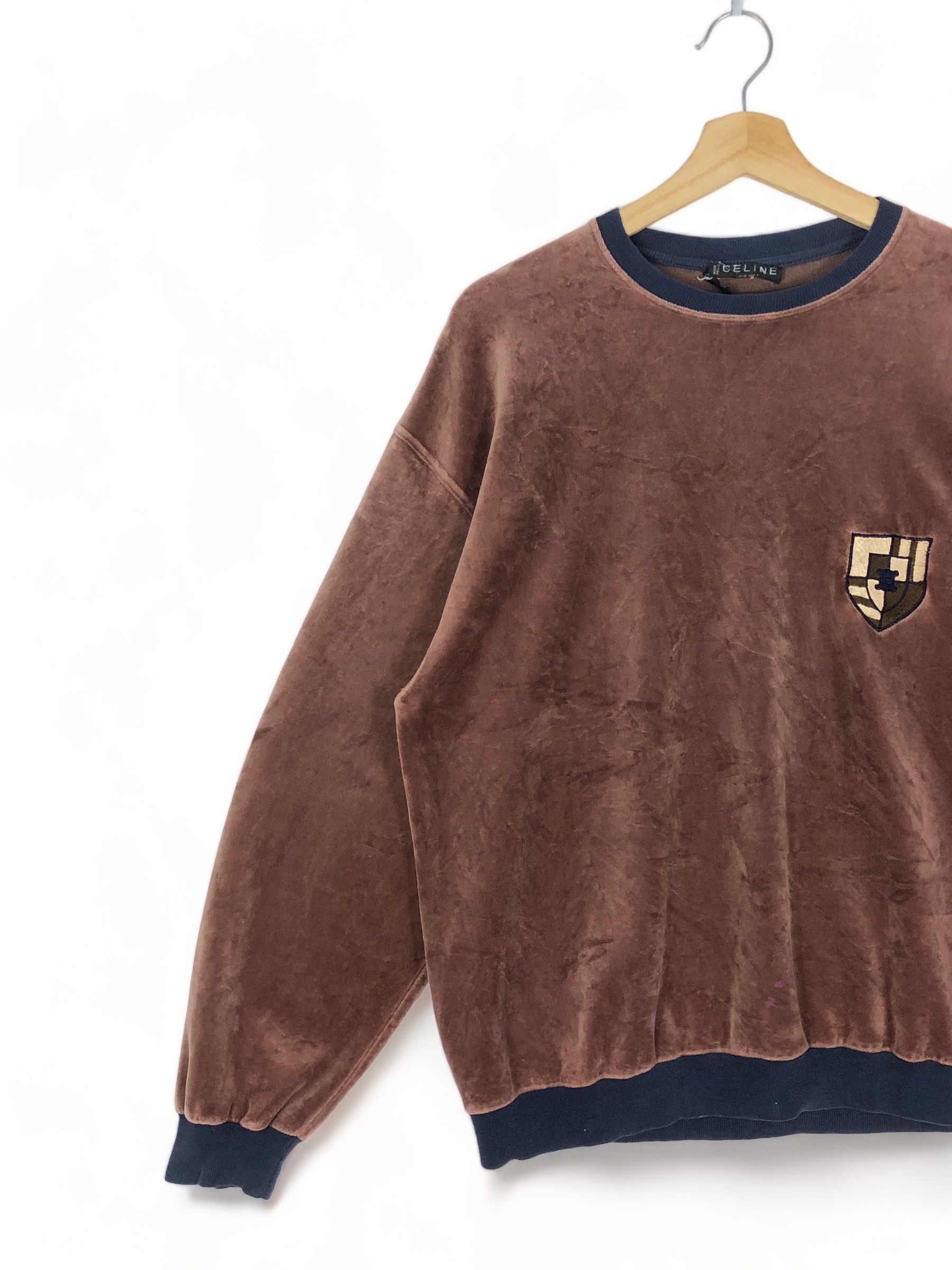 Celine RARE🔥VINTAGE 80’S CELINE VELVET SWEATSHIRT MADE IN FRANCE Size US L / EU 52-54 / 3 - 4 Thumbnail