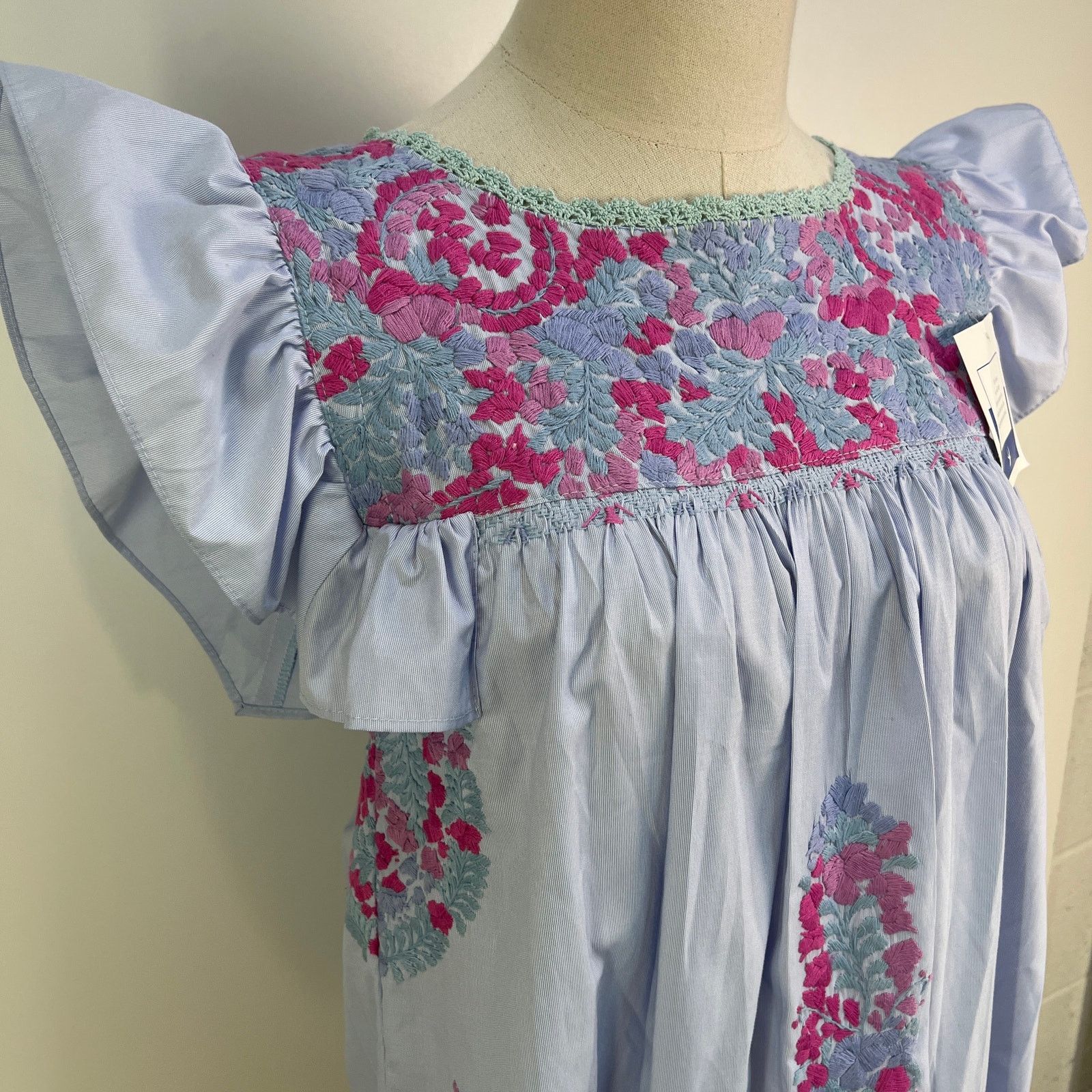 Other Mi Golondrina Soledad Blouse Blue Size S / US 4 / IT 40 - 2 Thumbnail