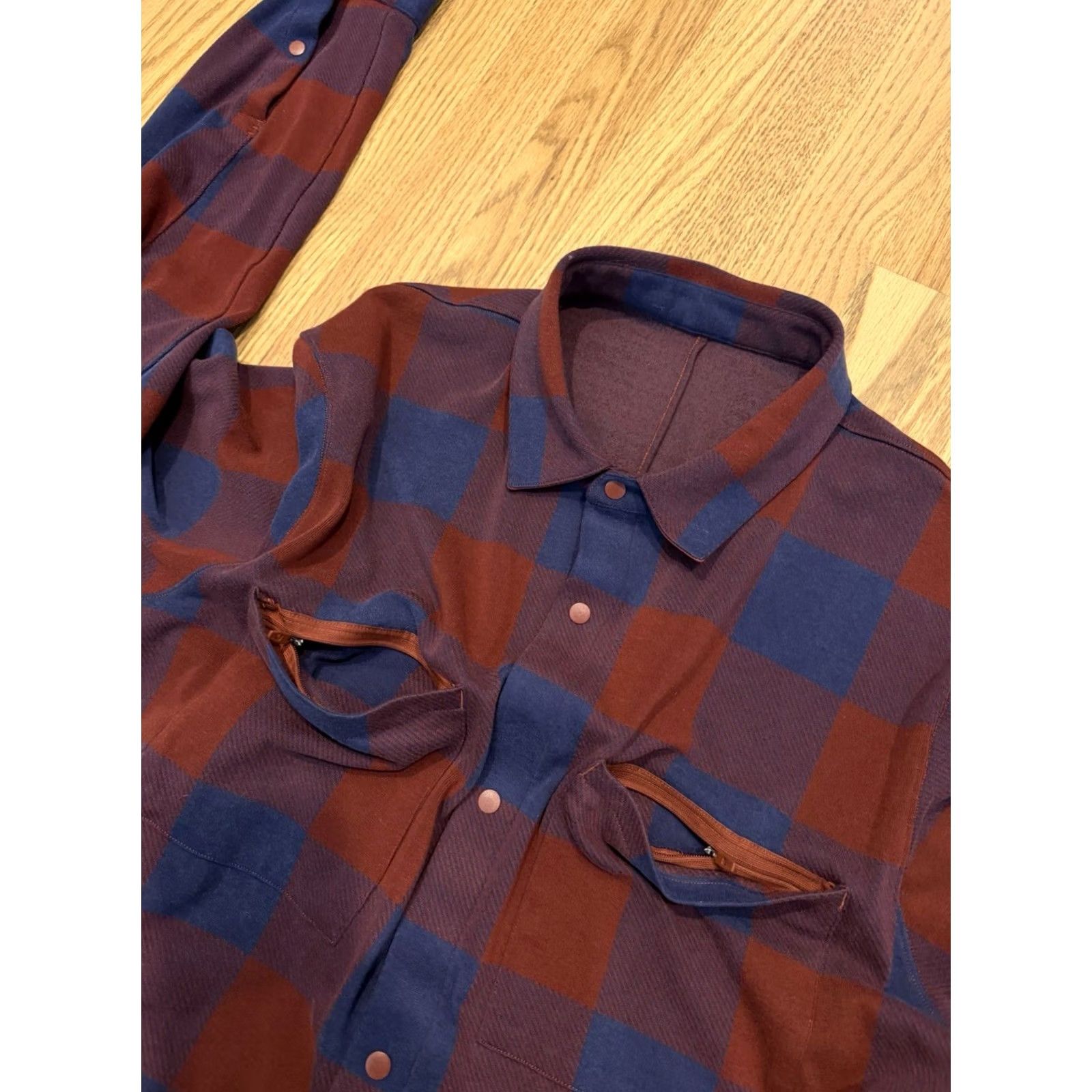 Lululemon Lululemon Overshirt Button-Up Plaid Shirt Long Sleeve Snap Men’s Large Red Blue Multicolor Size US L / EU 52-54 / 3 - 5 Thumbnail