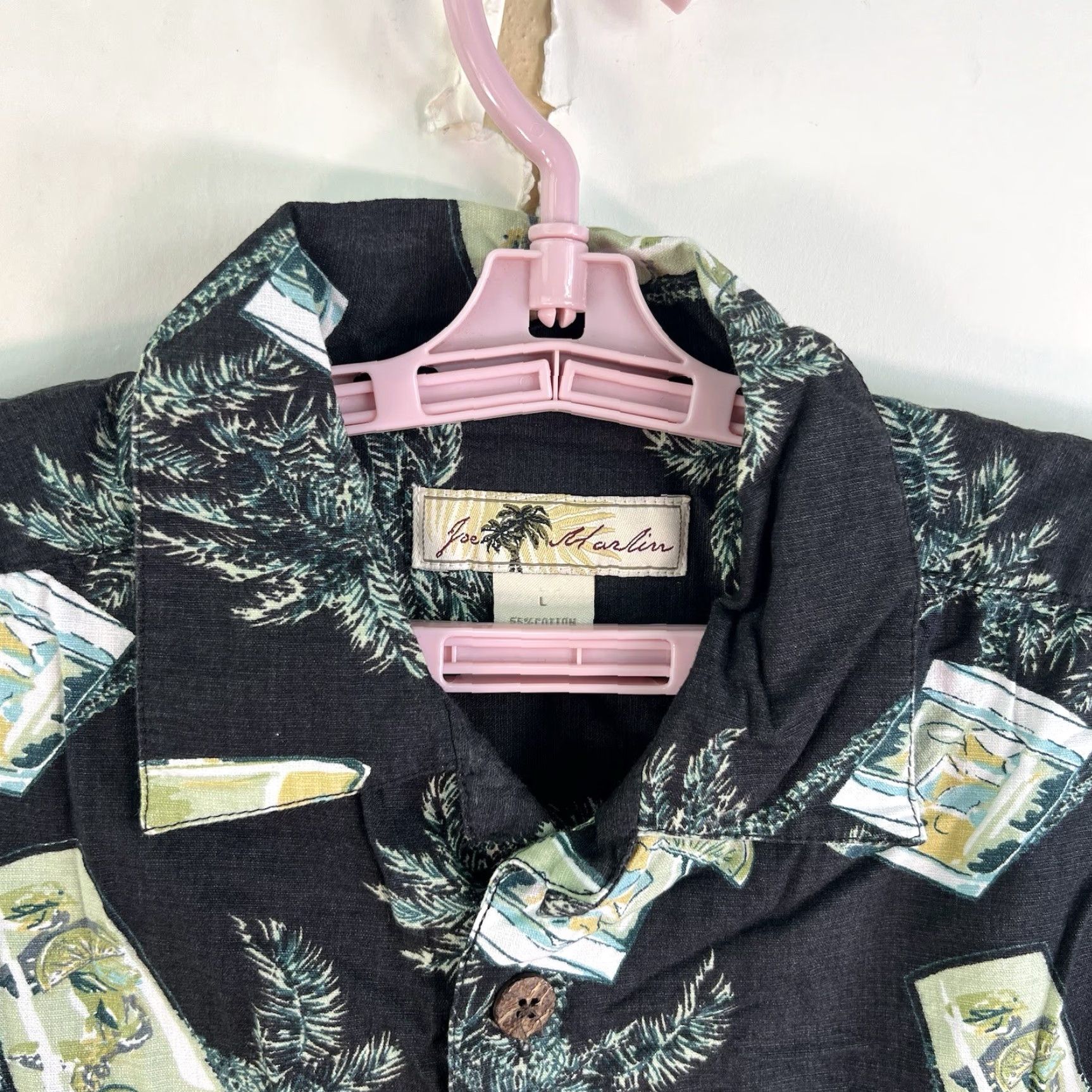 Vintage VINTAGE Joe Marlin Hawaiian Shirt Men's Casual Short Sleeve Floral Size L Black Size US L / EU 52-54 / 3 - 4 Thumbnail