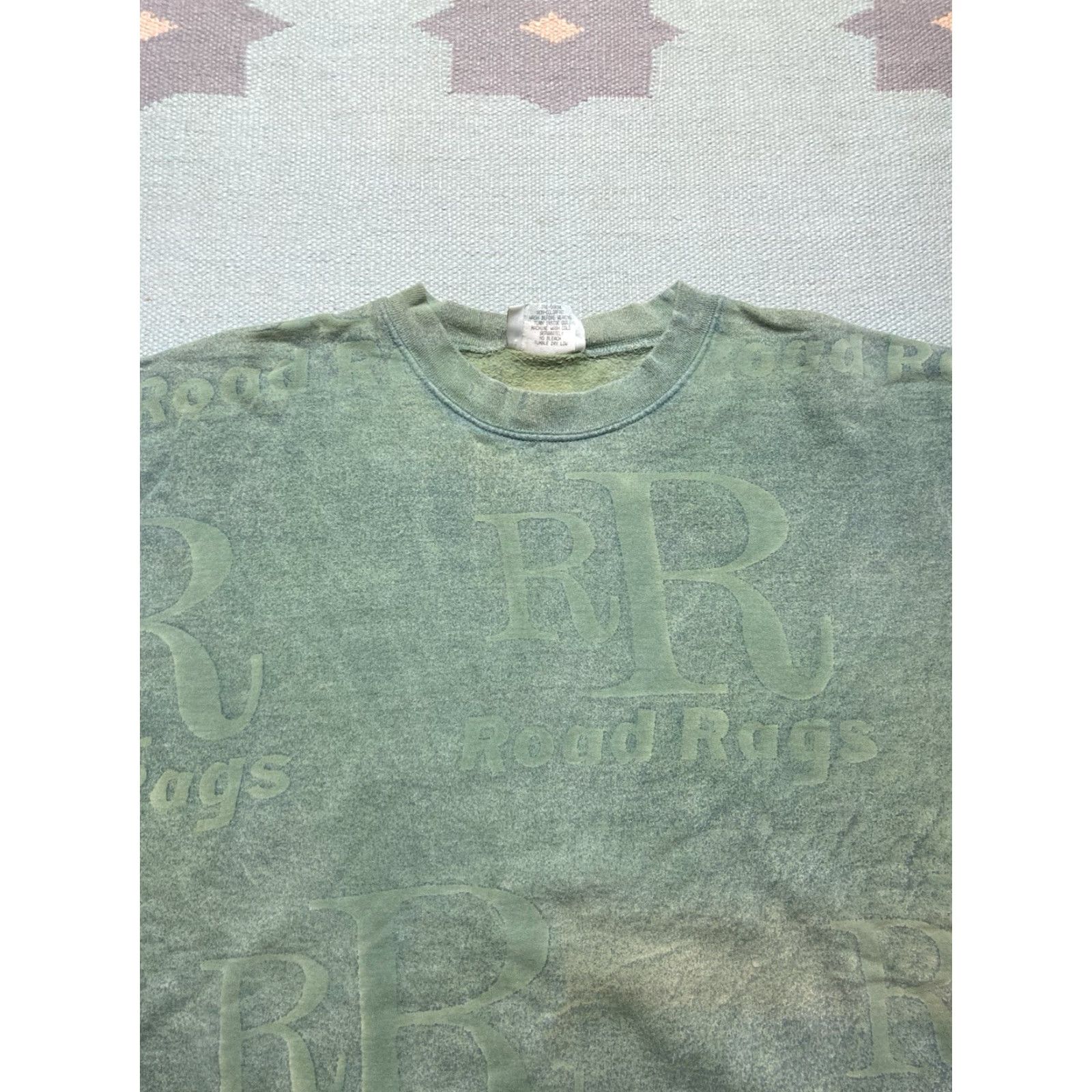 Gloverall VINTAGE 90s Road Rags Sweatshirt Crewneck Cotton USA Made Large Green Size US L / EU 52-54 / 3 - 4 Thumbnail