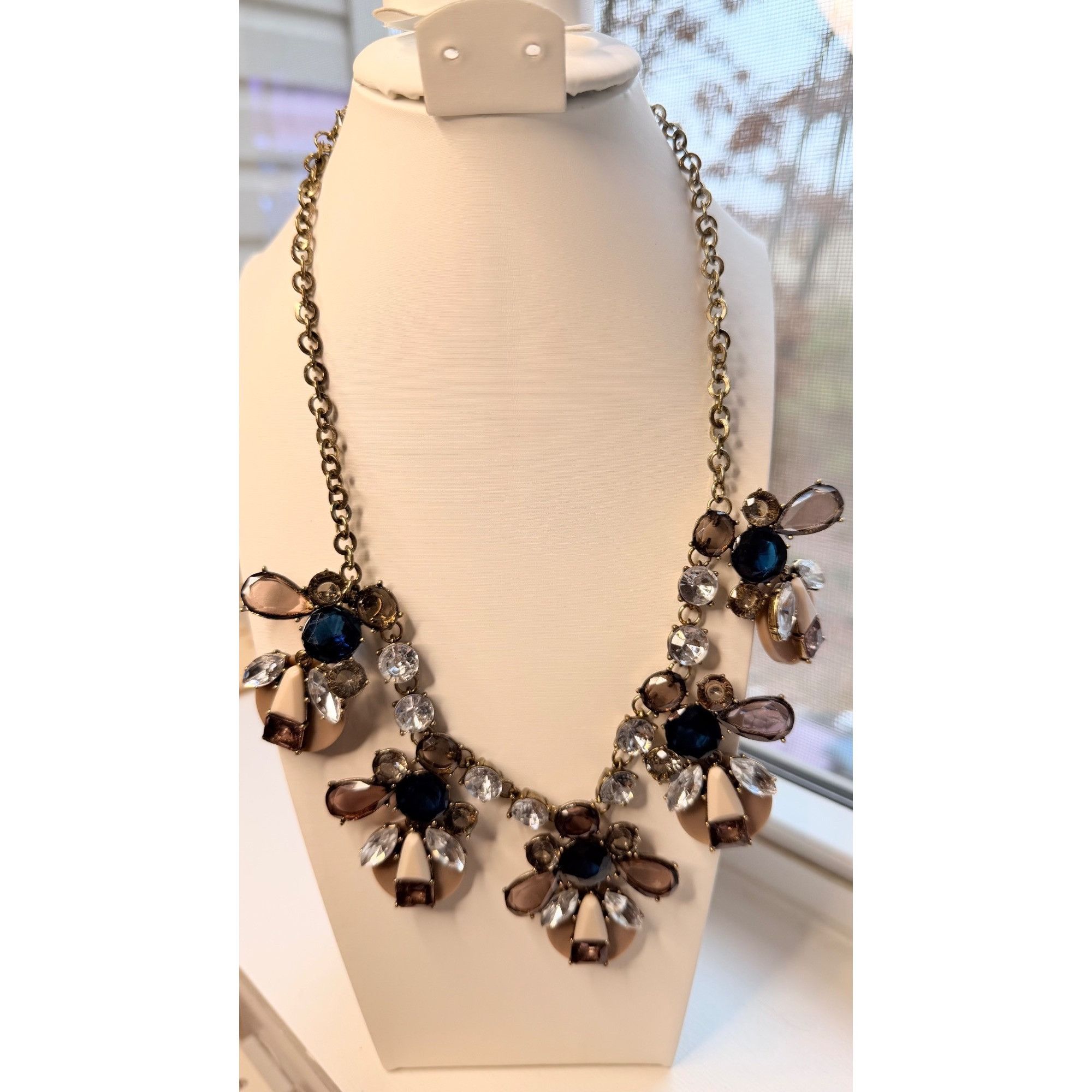 J.Crew J Crew Statement Necklace With Multicolor Gemstones & Gold-T Size ONE SIZE - 2 Thumbnail