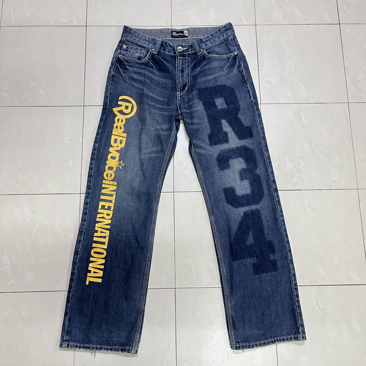 If Six Was Nine × Japanese Brand × PPFM Real B Voice Baggy Printed Jeans Size US 31 - 2 Thumbnail