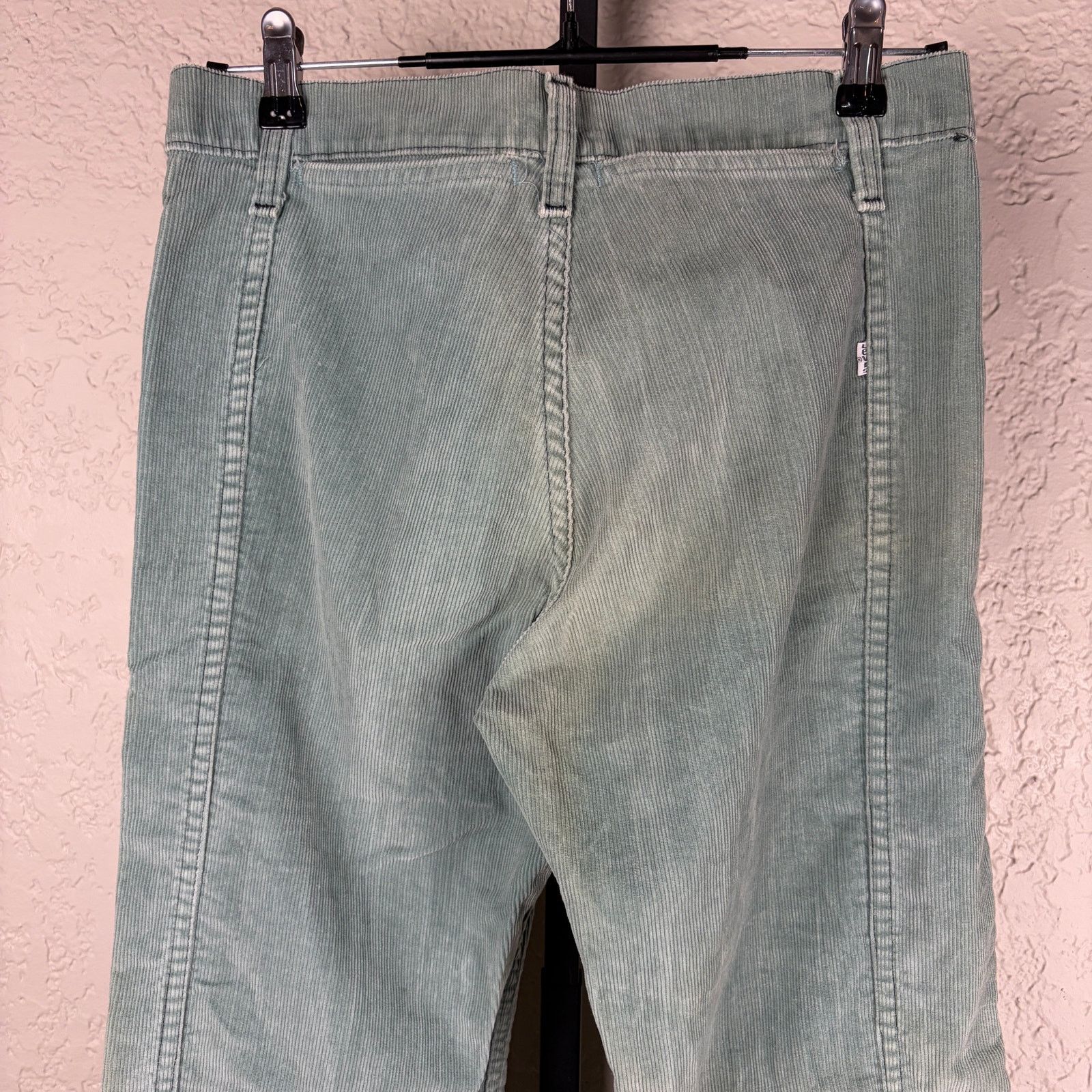 Levi's Vintage Levis 70s White Tab Green Corduroy Sz 31 Bell Bottom Size 31" - 8 Thumbnail