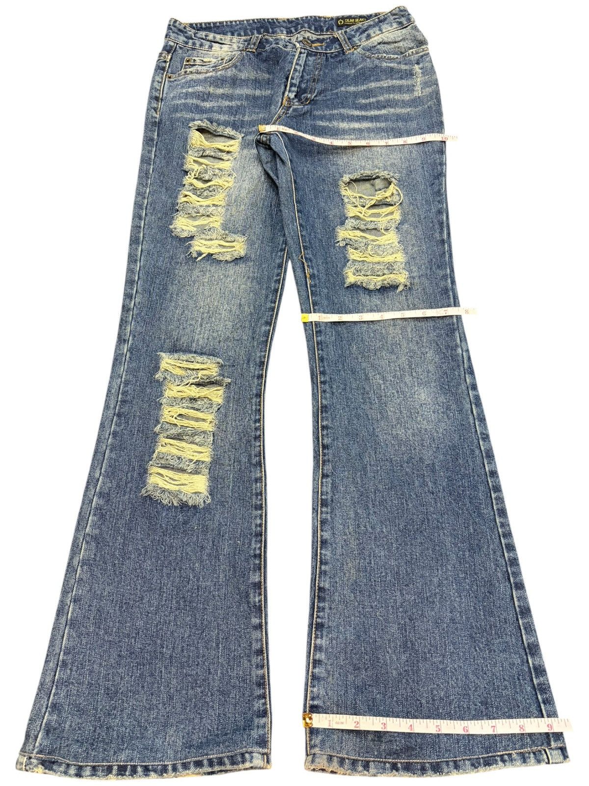 Hysteric Glamour Vintage Japanese Brand Ripped Distress Flare Jeans Size 29" - 8 Thumbnail