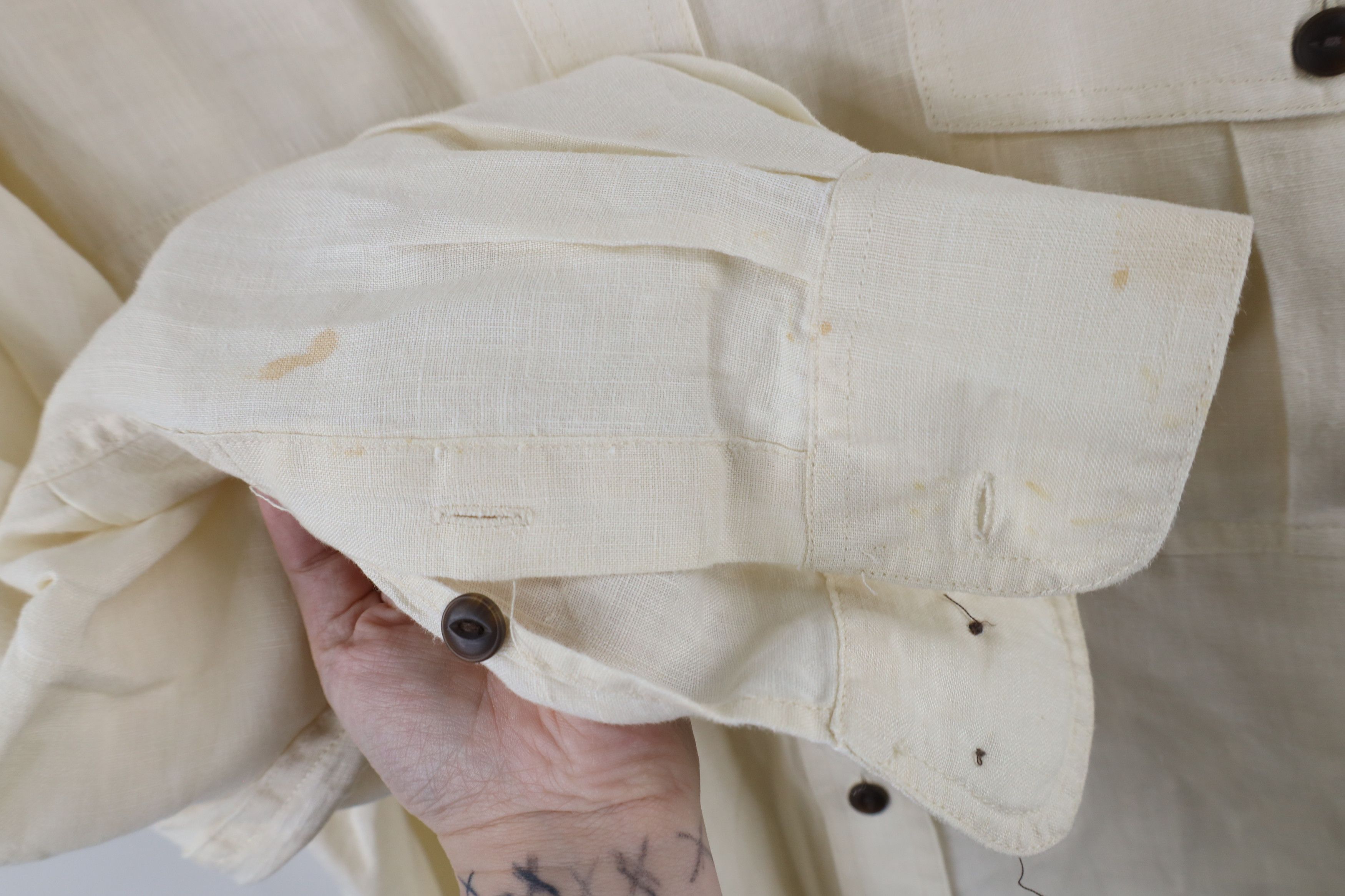 Orvis × Vintage Vintage Orvis Linen Safari Bush Collared BUtton Shirt Cream Size US XL / EU 56 / 4 - 12 Thumbnail