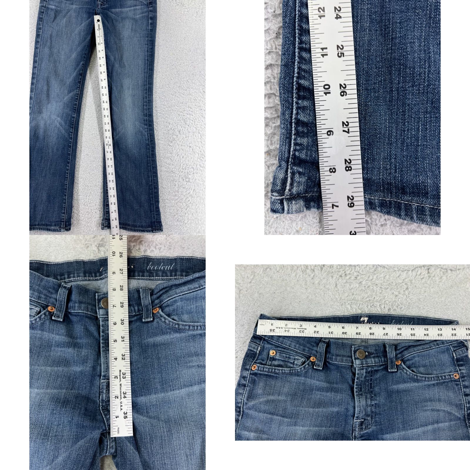 7 For All Mankind 7 For All Mankind Jeans Women Bootcut 29 Blue Denim Low Rise Cotton Blend 28x29 Seasonal Distressed Pockets Modern Mens? Size 29" - 8 Thumbnail