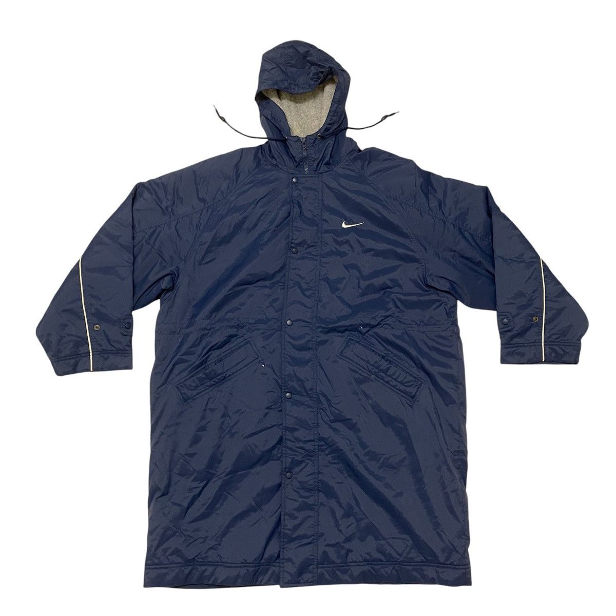 Japanese Brand × Nike × Vintage Vintage 1990s Nike Swoosh Centre Long Parka Jackets Size US L / EU 52-54 / 3 - 1 Thumbnail