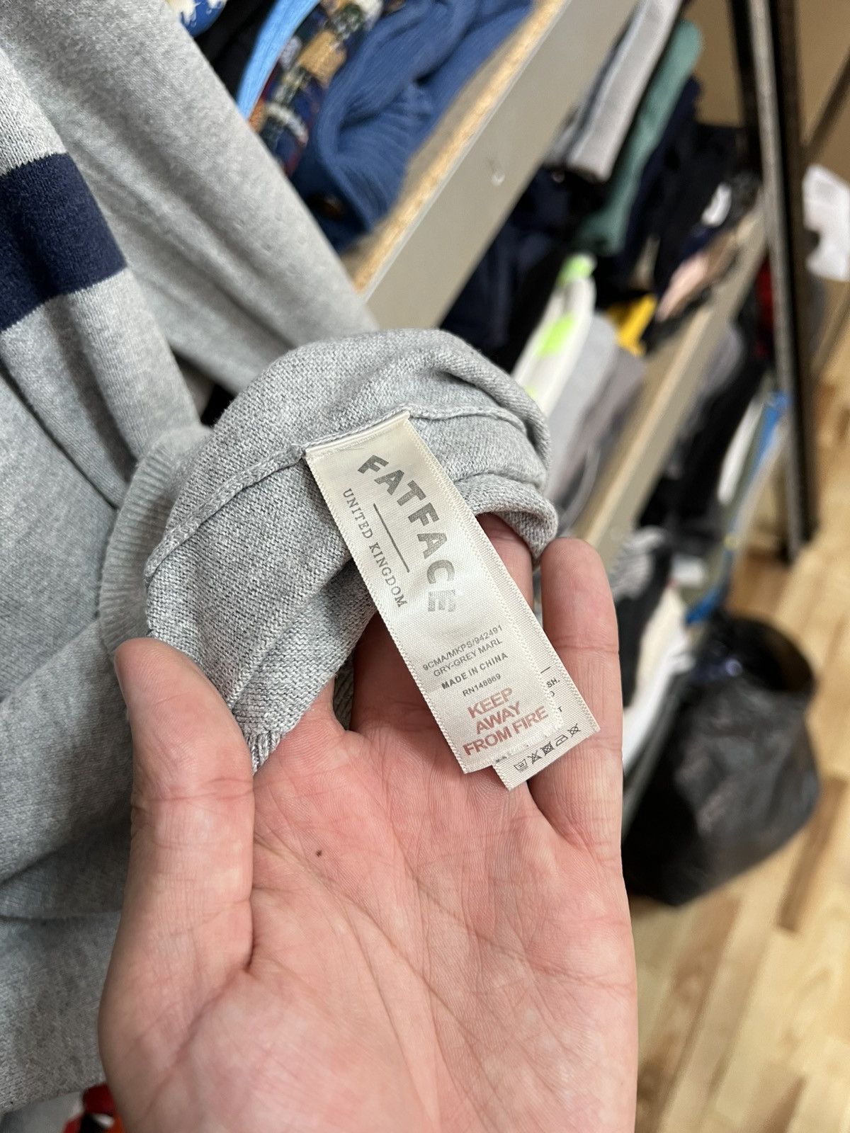 Folk Fat Face Folk Men’s Polo Long Sleeve Jumper Gray T-Shirt S Size US S / EU 44-46 / 1 - 5 Thumbnail