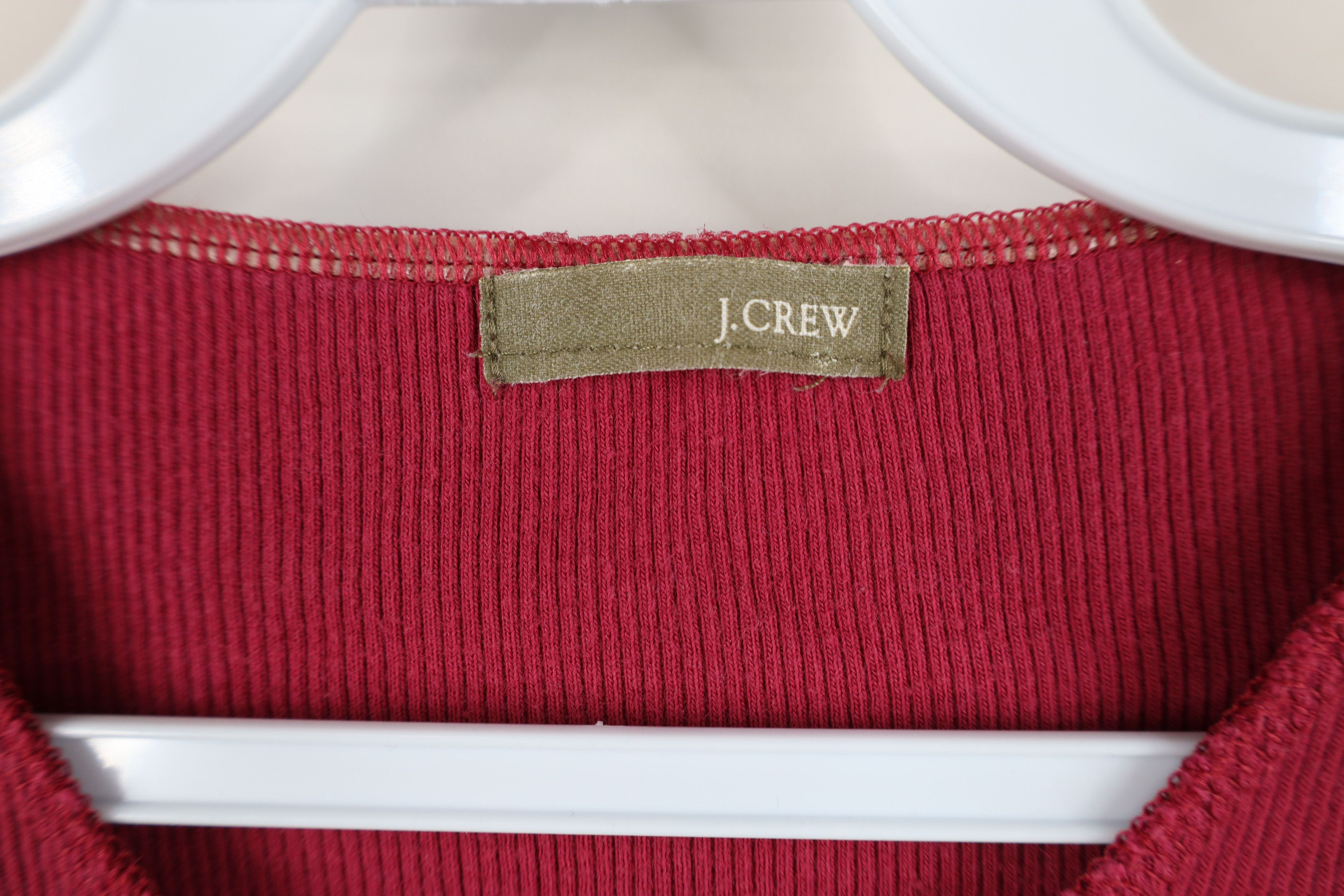 J.Crew Vintage 90s Y2K J Crew Babydoll Ribbed Thermal Knit T-Shirt Size S / US 4 / IT 40 - 4 Thumbnail