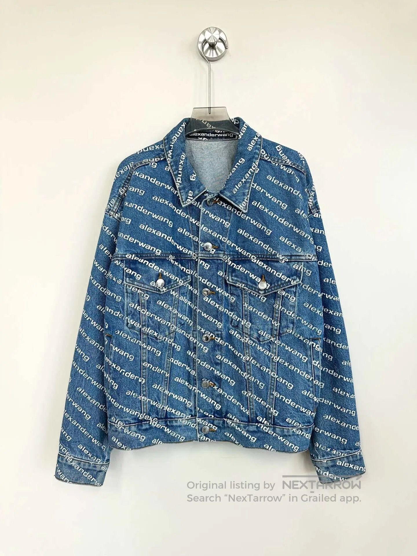 Alexander Wang Alexander Wang Blue Barrage Full Print Logo Denim Jacket| Size US S / EU 44-46 / 1 - 1 Thumbnail