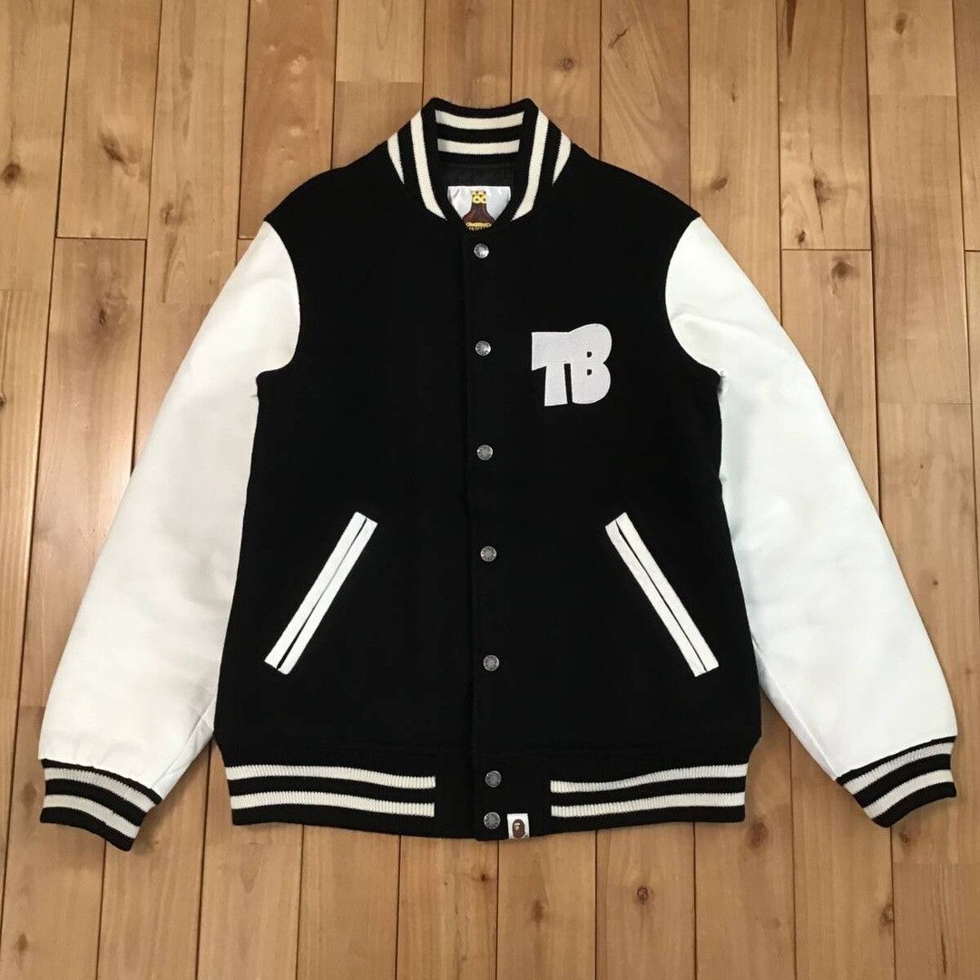 Bape × Nigo BAPE TERIYAKI BOYS leather sleeve varsity jacket Kanye NIGO Size US S / EU 44-46 / 1 - 3 Thumbnail