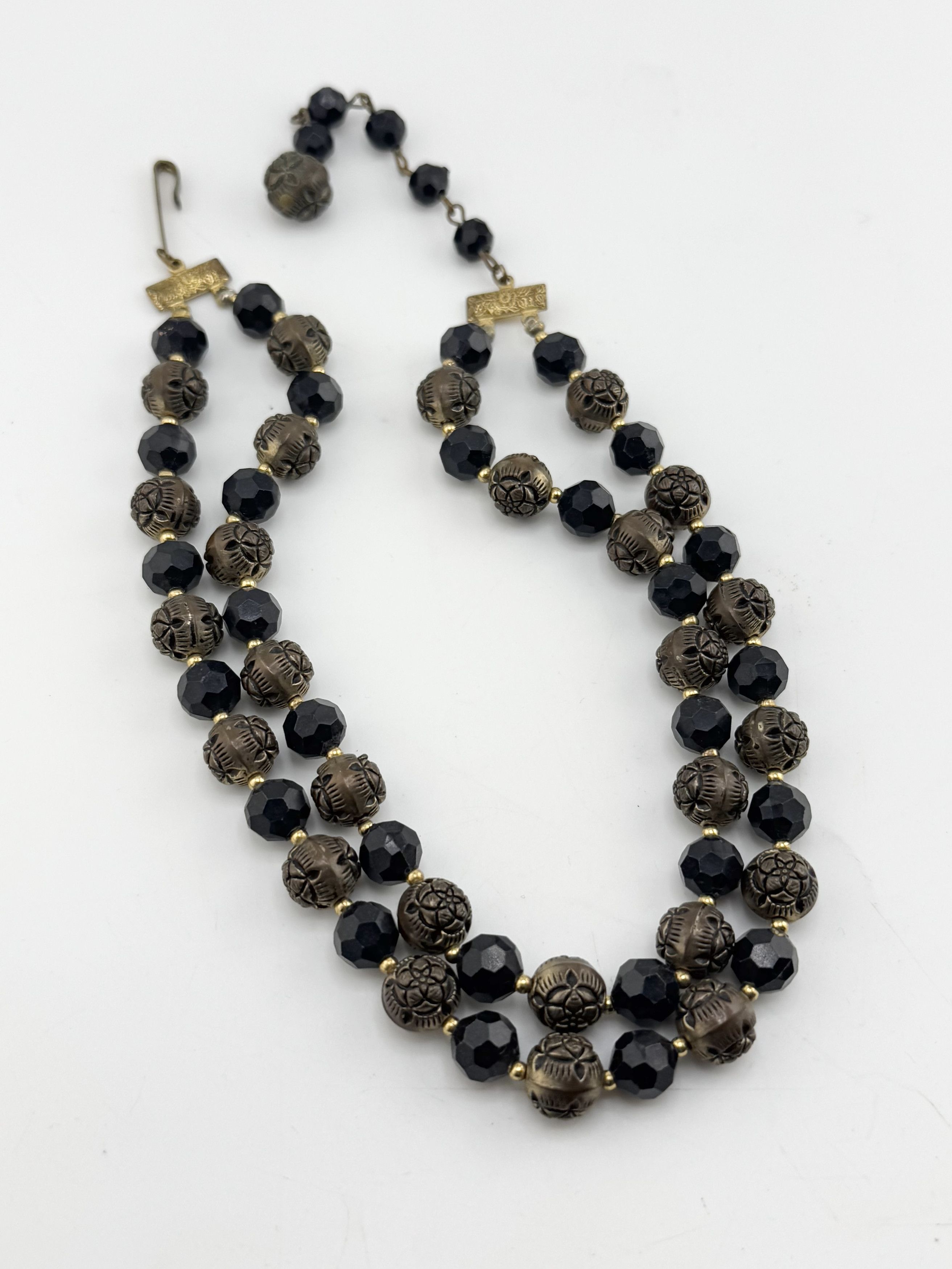 Vintage Vintage gold & black beaded double strand necklace Size ONE SIZE - 5 Thumbnail