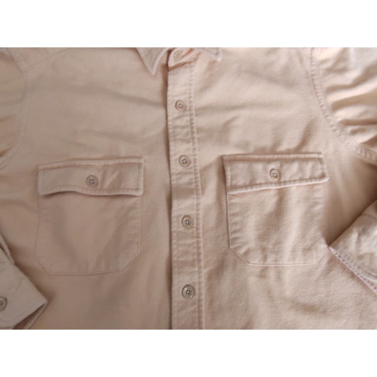 Vintage VINTAGE LL Bean Chamois Shirt Men's 16.5 Peach Cotton Long Sleeve Double Pocket USA Made Casual Formal Workwear Size US L / EU 52-54 / 3 - 6 Thumbnail