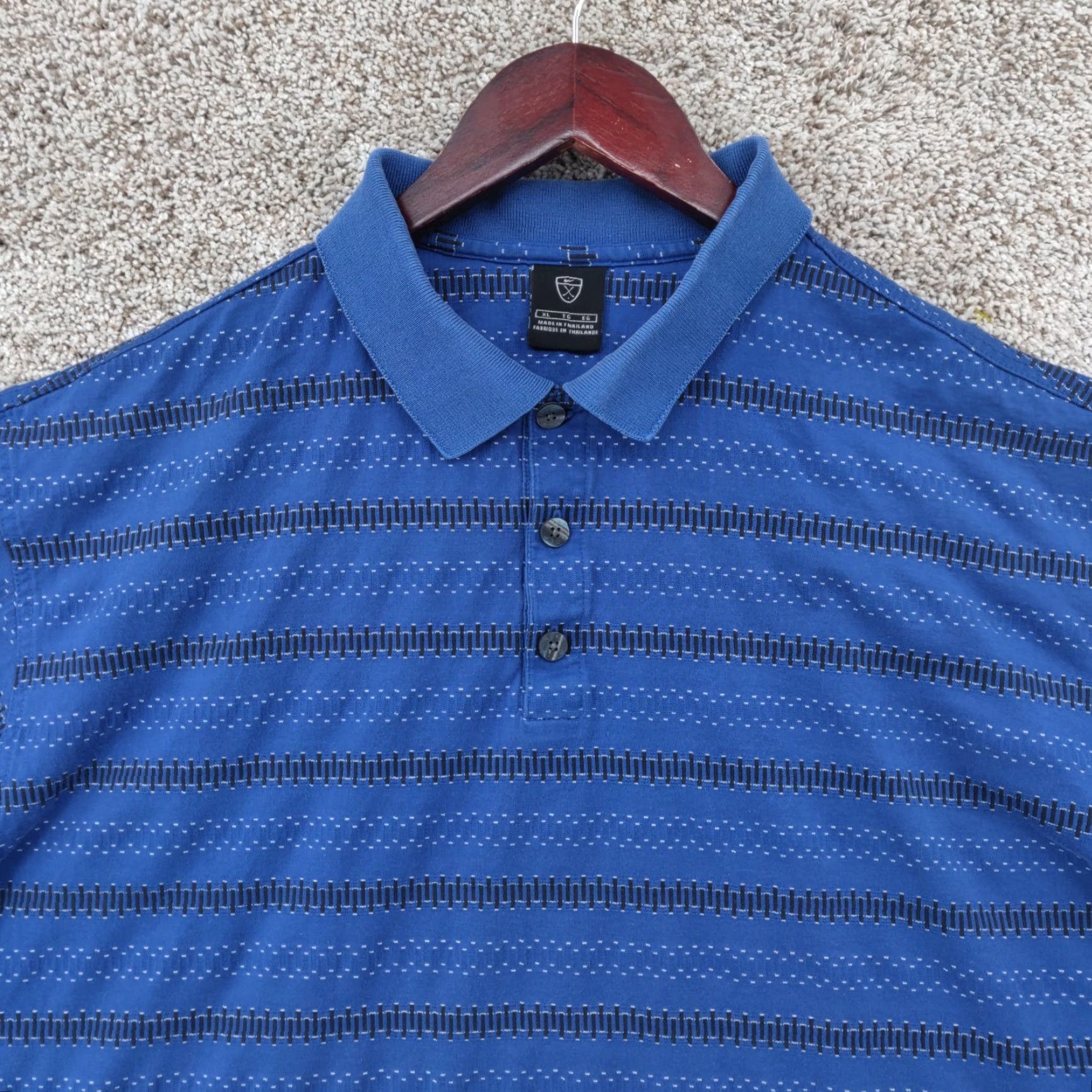 Nike Nike Golf Polo Shirt Mens XL Blue Striped Short Sleeve Button Outdoor Golf Size US XL / EU 56 / 4 - 2 Thumbnail