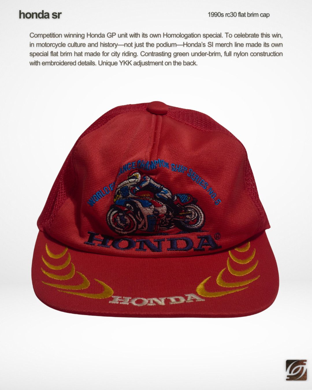 Honda 1990s Honda RC30 Flat Brim Cap Size ONE SIZE - 1 Thumbnail