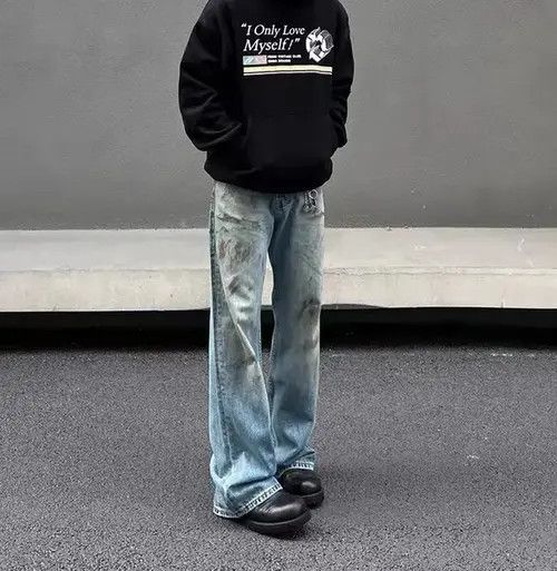 Japanese Brand × Jean Street vintage washed grunge bootcut jeans Size US 32 / EU 48 - 2 Thumbnail