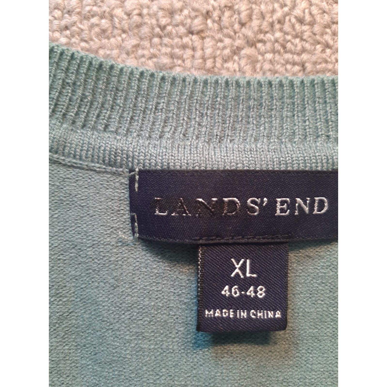 Lands' End Lands' End Sweater Vest Mens XL V-Neck Mint Green Pullover Knit Casual Golf Walking Size US XL / EU 56 / 4 - 2 Thumbnail