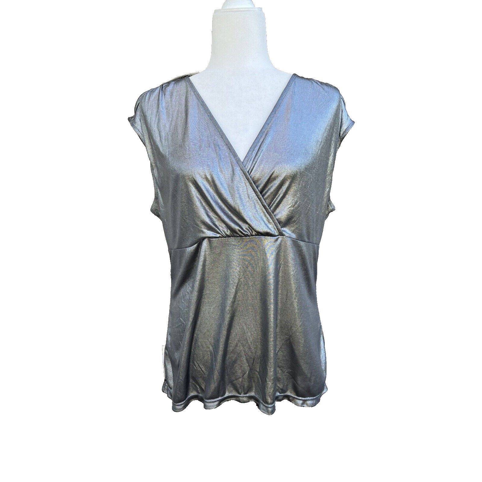 Ann Taylor Ann Taylor women silver top business party size XL A000188 Size XL / US 12-14 / IT 48-50 - 1 Thumbnail