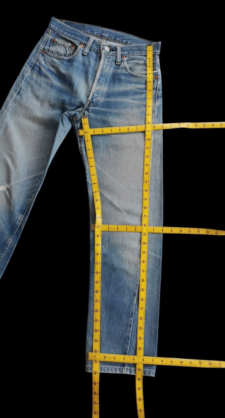 Levi's 70s - 80s Vintage Levis Button Stamp 6 Selvedge Denim Jeans Size US 27 - 13 Thumbnail