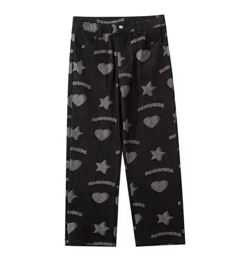 image of Japanese Style Punk Vintage Skeleton Jeans in Black, Men's (Size 32)