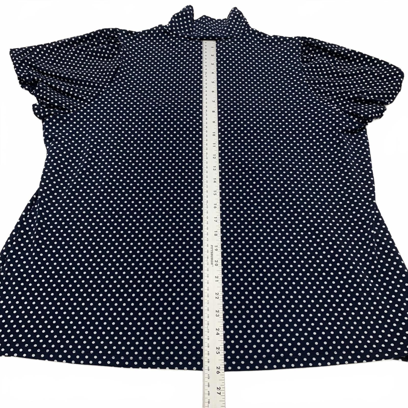 Other Dressbarn Women's Size 3X Navy White Polka Dot Blouse USA Size 3XL / US 20-22 - 8 Thumbnail