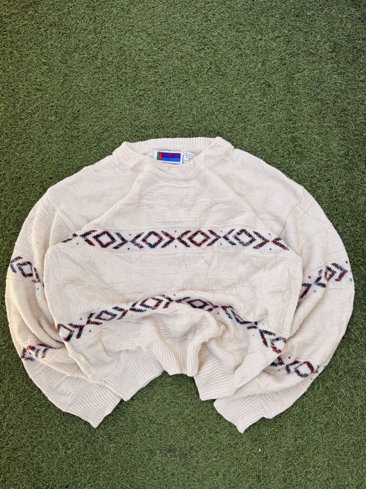 Vintage Vintage 90s Beige Cream coloure Knitted Sweater Size (M) Size US M / EU 48-50 / 2 - 4 Thumbnail