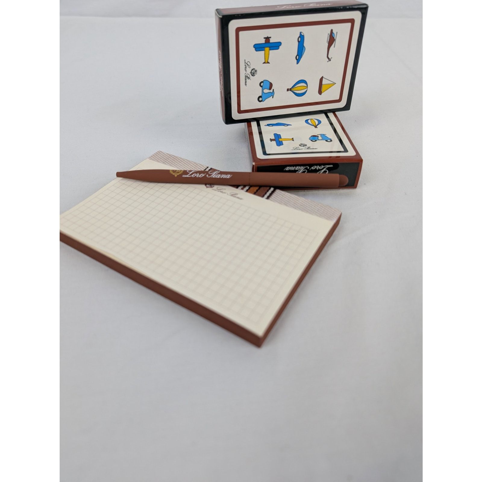 Loro Piana o1rshd1 Size: OS / Stripe canvas pouch Playing Cards Beige Size ONE SIZE - 8 Thumbnail