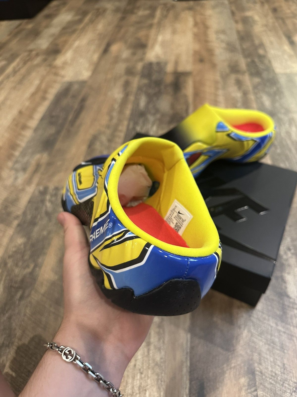 Nike × Supreme Supreme x Nike Clogposite Opti Yellow Blue Brand New in Box Size US 12 / EU 45 - 5 Thumbnail