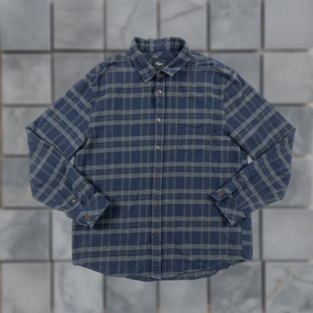 Rails Flannel Button-Up Shirt Mens XL Blue Gray Plaid Long Sleeve Casual Outdoor