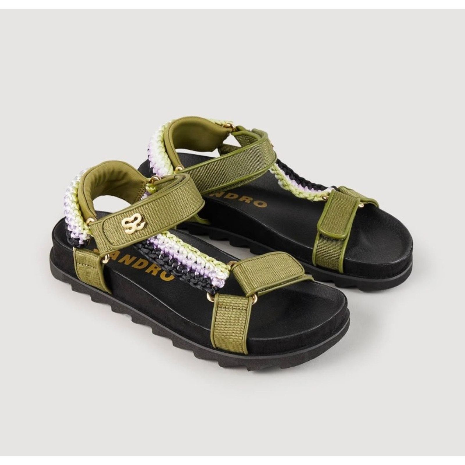 Sandro NEW Sandro Shell And Crochet-knit Braided Sandals 37/ 6.5 Size US 6.5 / IT 36.5 - 1 Thumbnail