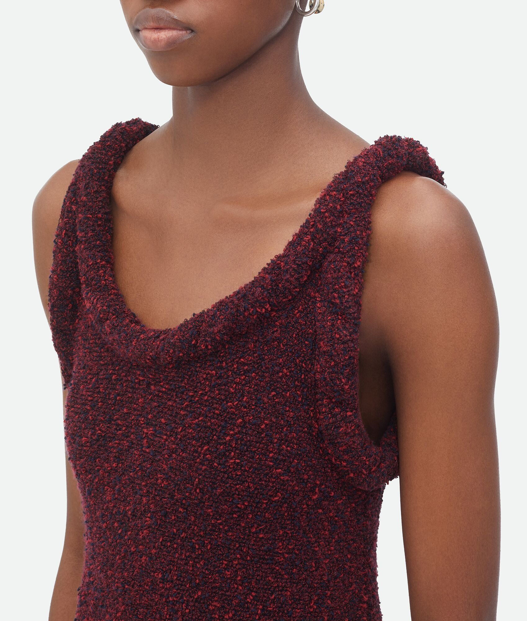 Bottega Veneta o1bcso1str0225 Towelling Viscose Tank Top in Burgundy Size M / US 6-8 / IT 42-44 - 4 Thumbnail