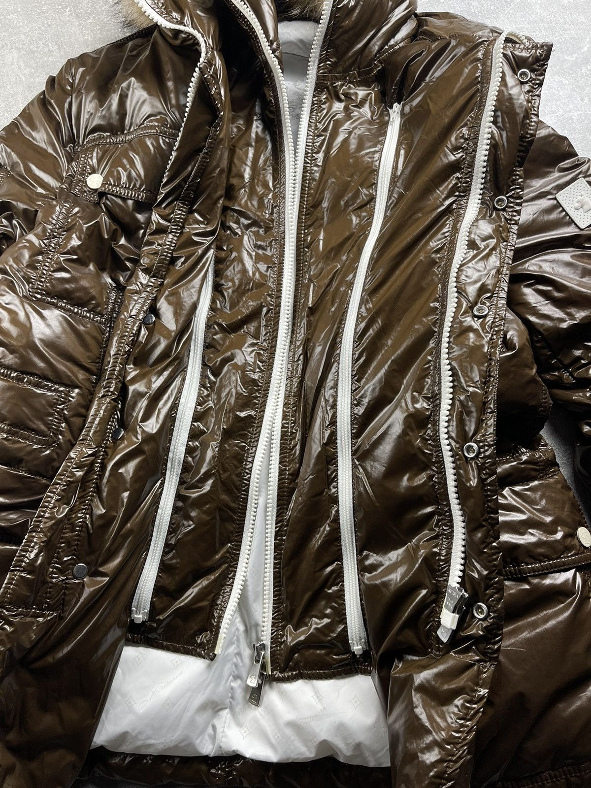 Montecore Montecore Dolomiti Down Puffer Jacket Brown Glossy Fur Hood Size US L / EU 52-54 / 3 - 10 Thumbnail