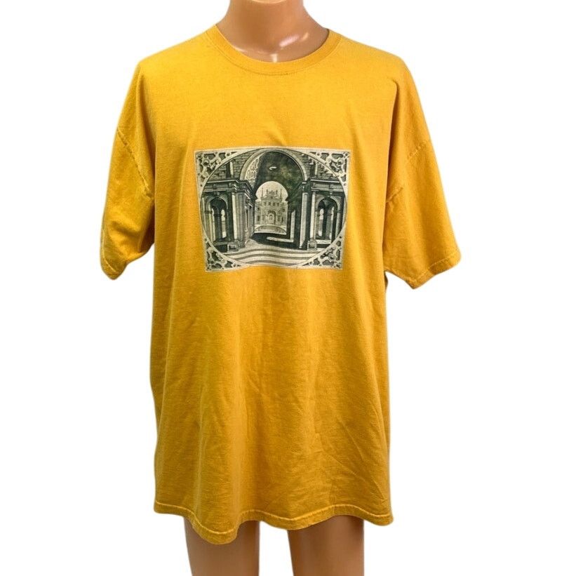 Hanes Hand Printed Mens 3XL Upcycled Architecture Columns Tee Size US XXL / EU 58 / 5 - 1 Thumbnail