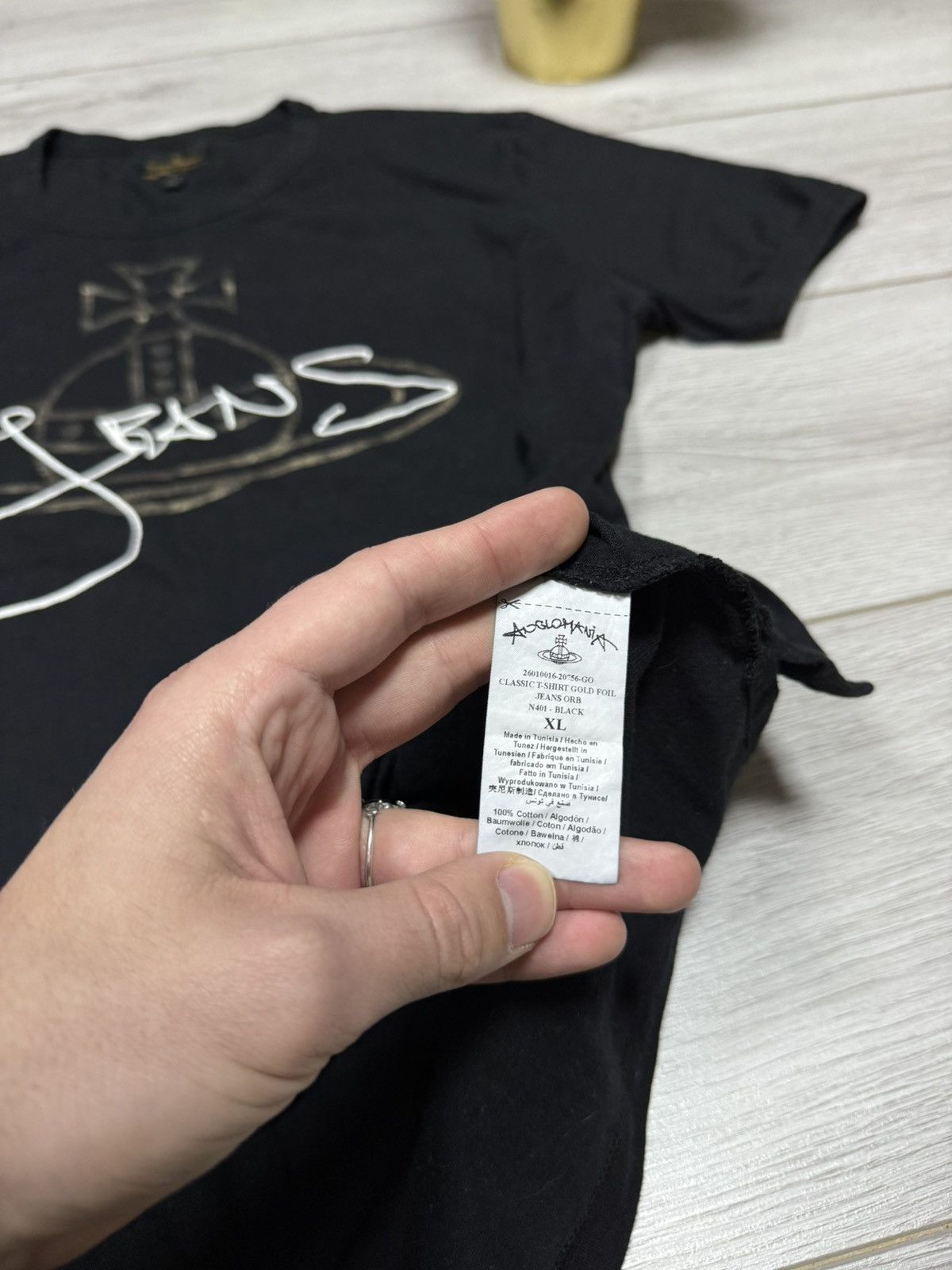 Vivienne Westwood Vivienne Westwood big gold foil jeans orb tee shirt black Size US XL / EU 56 / 4 - 7 Thumbnail