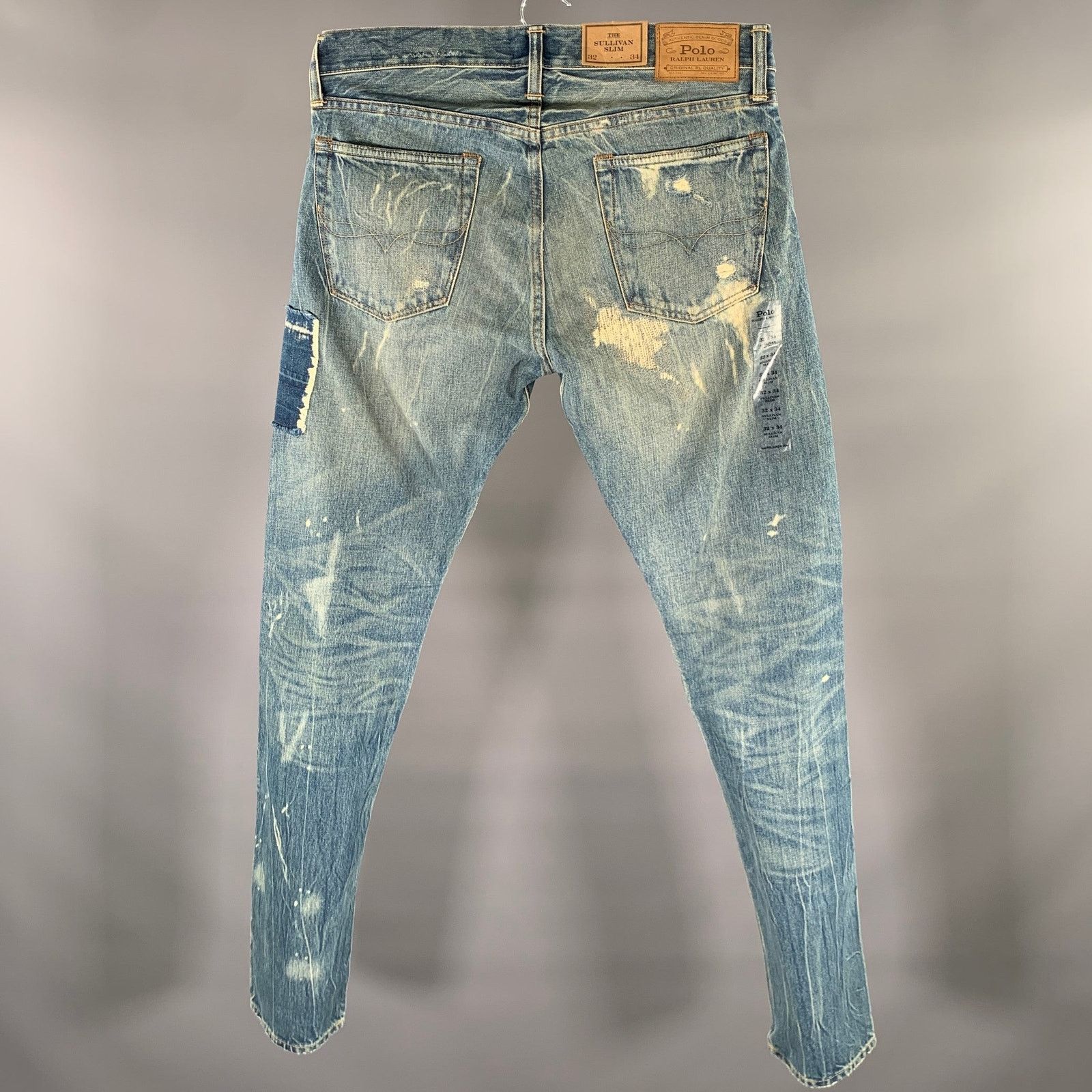 Polo Ralph Lauren Size 32 Blue Patchwork Denim Slim Fit Jeans Size US 32 / EU 48 - 3 Thumbnail