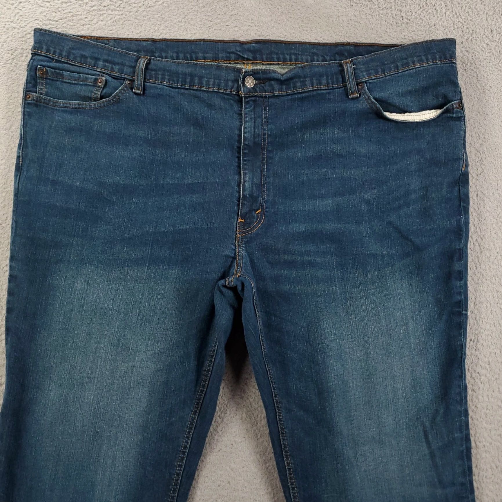 Levi's Levi's Jeans 541 Slim Straight 52x32 Blue Denim Stretch 5-Pocket Logo Zipper Button Men Big & Tall Size US 36 / EU 52 - 3 Thumbnail
