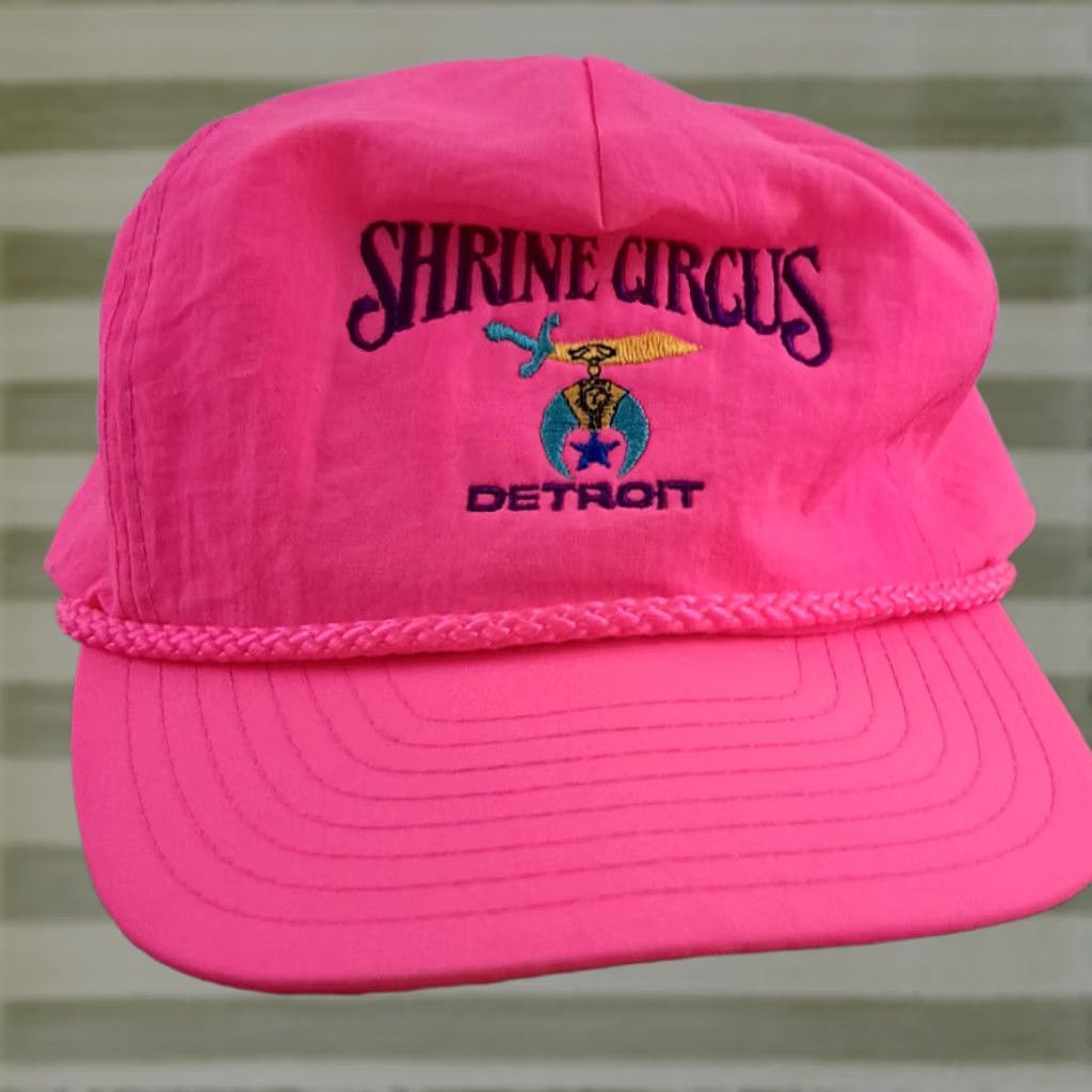 Vintage Pre-Owned Shrine Circus Detroit Pink Thin Trucker Hat Adjustable Unisex Adults Cotton Breathable Lightweight Hat Size ONE SIZE - 1 Thumbnail