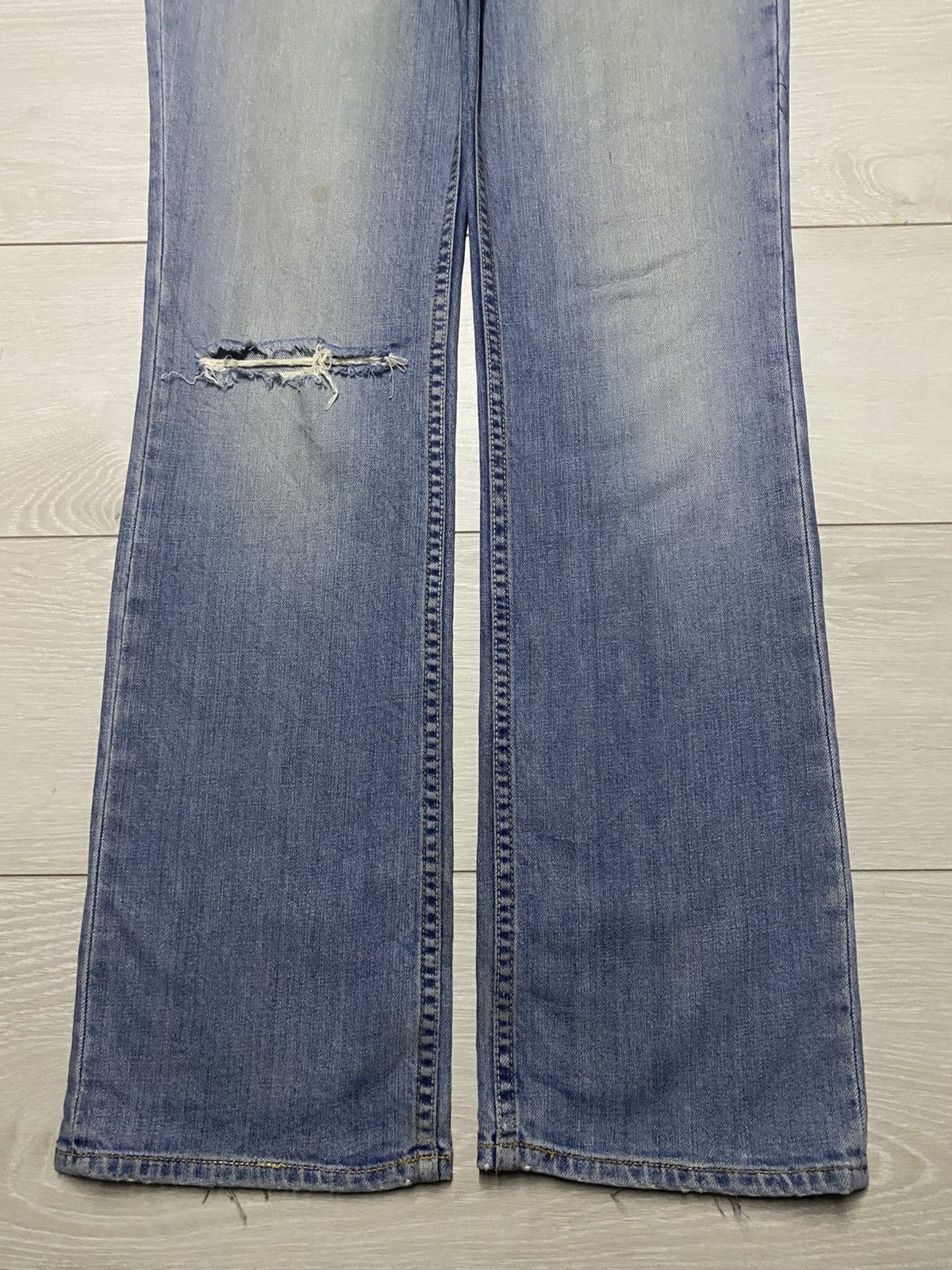 Dapper Dan × Gap Vintage Gap Denim Tears Distressed Fade Bootcut Flare Jeans Size US 34 / EU 50 - 5 Thumbnail