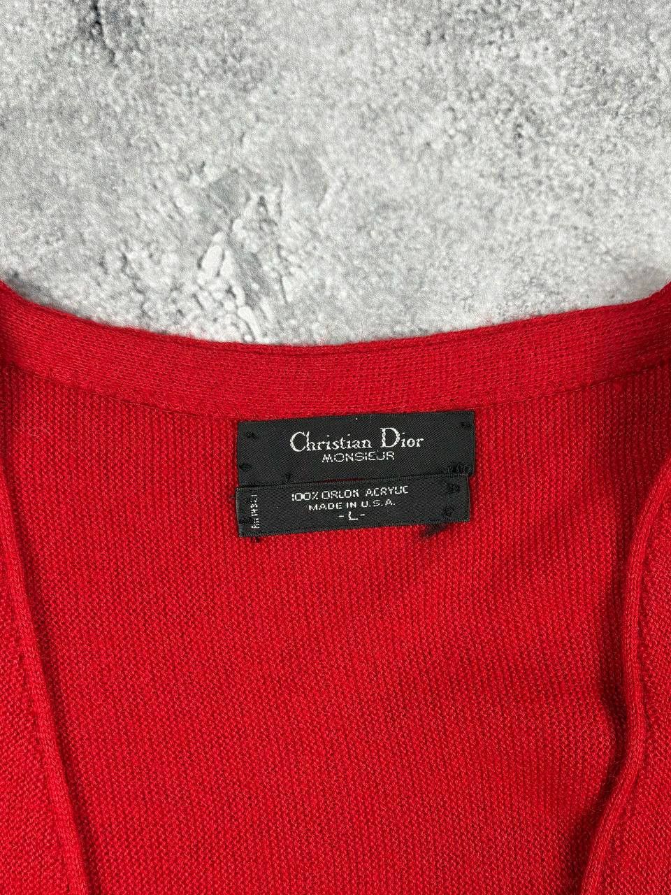 Dior × Vintage Vintage Christian Dior Monsieur V-Neck Cardigan 80-90s Size US L / EU 52-54 / 3 - 6 Thumbnail
