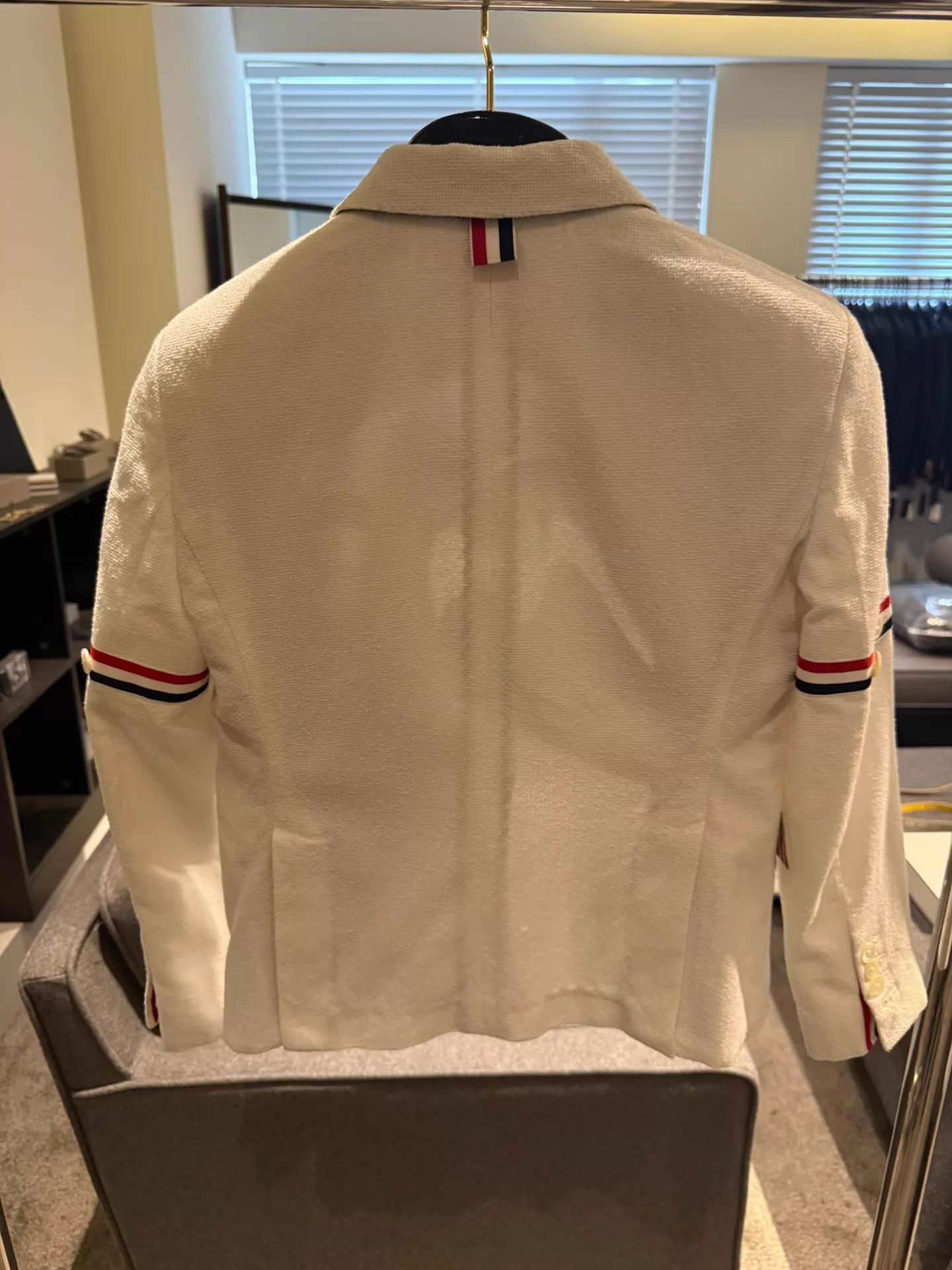 Thom Browne Thom Browne Women's White Double Sleeve Stripe Blazer Size S / US 4 / IT 40 - 2 Thumbnail