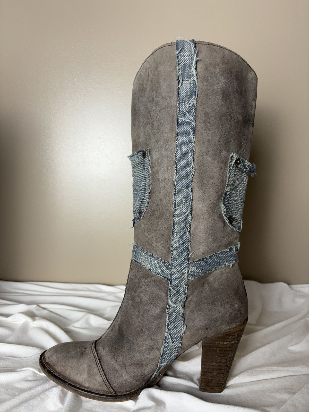 Vintage Destroy 90s rare vintage high boots western style shoes Size US 9 / IT 39 - 11 Thumbnail