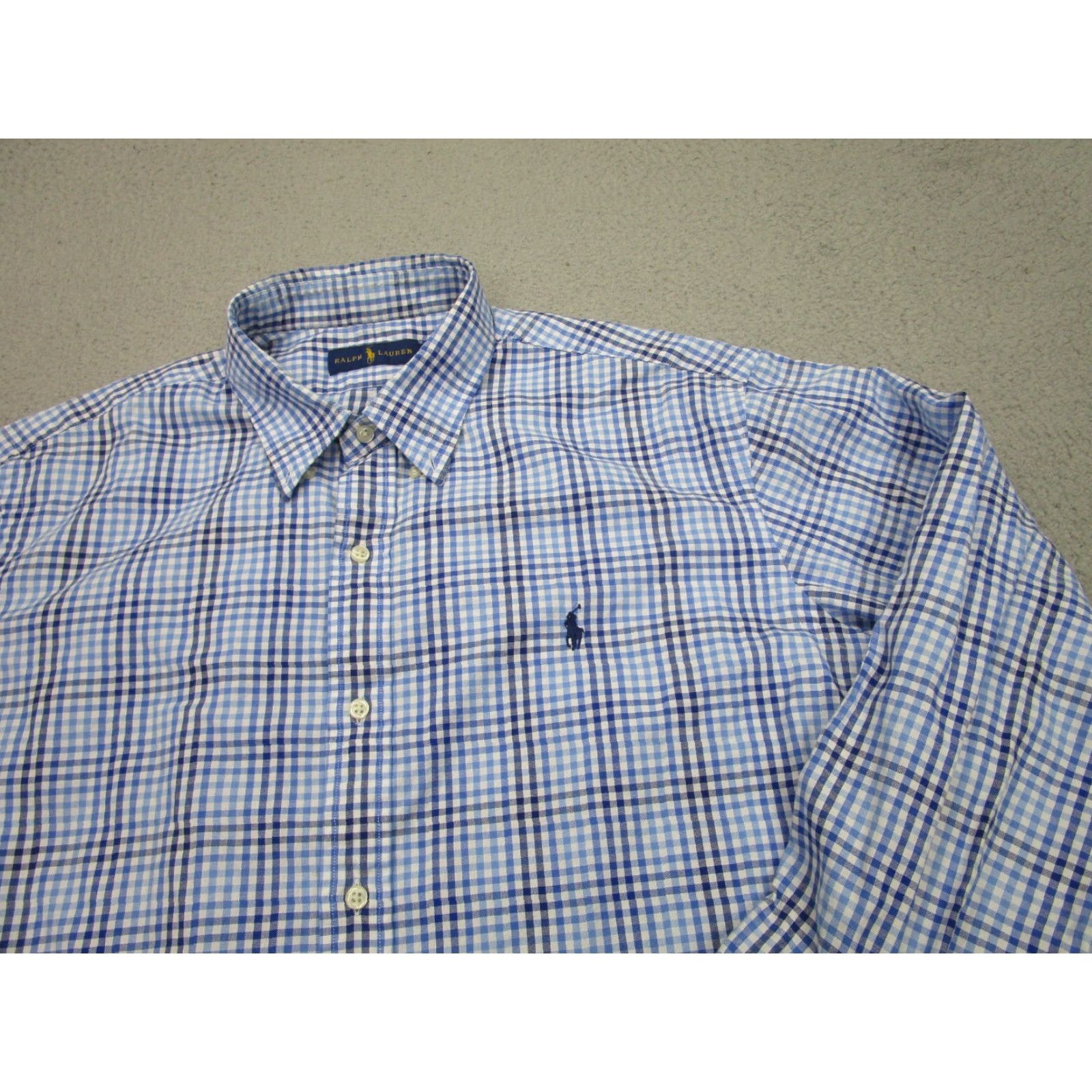 Ralph Lauren Ralph Lauren Shirt Mens 2XL Blue White Plaid Checkered Button-Down Casual XXL Size US XXL / EU 58 / 5 - 2 Thumbnail